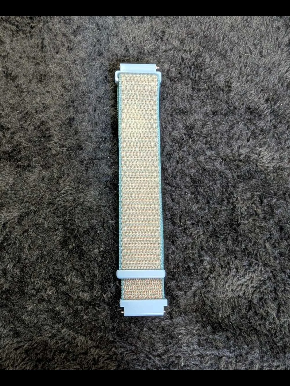 Light Blue Elastic Watch Band with Beige Weave